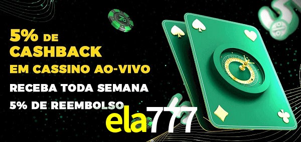 Promoções do cassino ao Vivo ela777